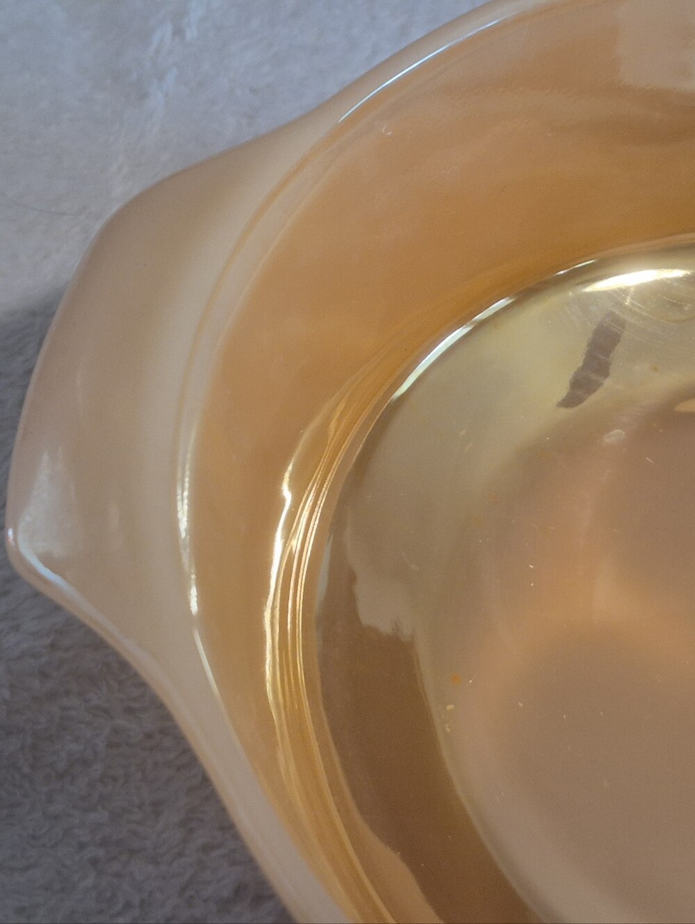 Vintage Anchor Hocking Fire-King Peach Lustre Casserole Dish - Picture 6 of 9